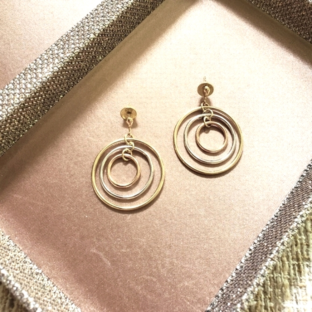 14k Gold Multi Tone Earrings
